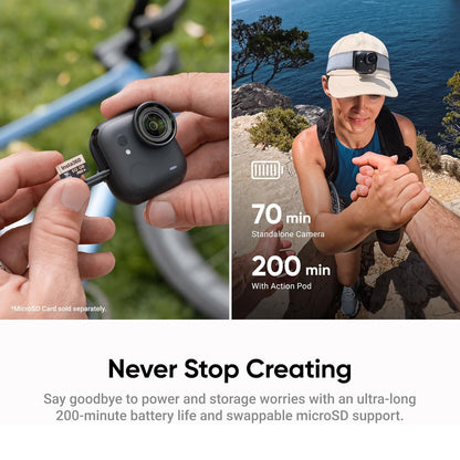 Insta360 GO Ultra Action Camera Standard and Creator Bundle Waterproof Touchscreen Display