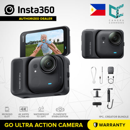 Insta360 GO Ultra Action Camera Standard and Creator Bundle Waterproof Touchscreen Display