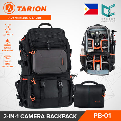 Tarion PB-L / PB-01 Large Professional Camera Backpack Bag with Laptop Compartment