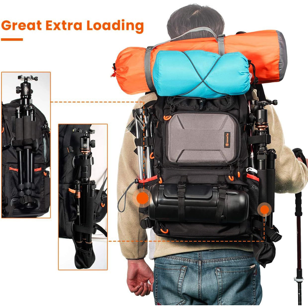 Tarion PB-L / PB-01 Large Professional Camera Backpack Bag with Laptop Compartment