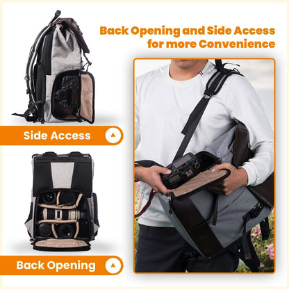 Tarion RB-02 Camera Backpack 17L Capacity Bag with Laptop Compartment