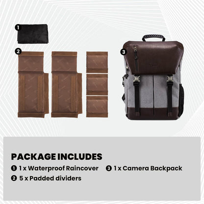 Tarion RB-02 Camera Backpack 17L Capacity Bag with Laptop Compartment