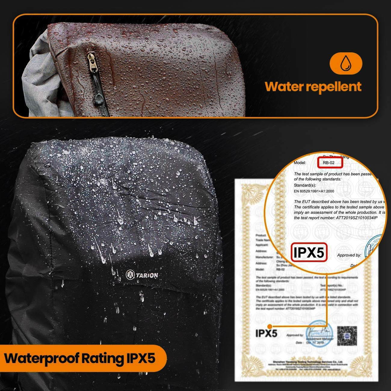 Tarion RB-02 Camera Backpack 17L Capacity Bag with Laptop Compartment