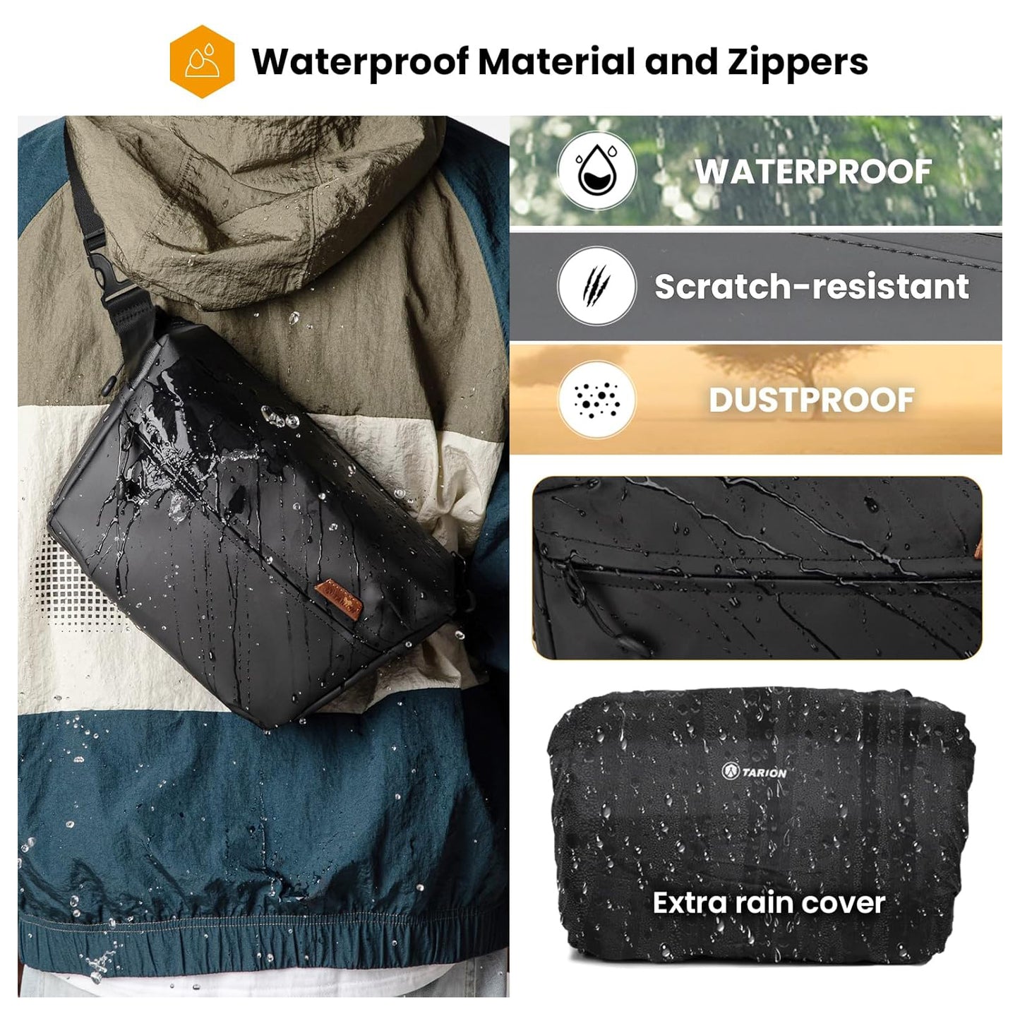 Tarion TR-SB / TR-S / Thorner Camera Shoulder Sling Bag Dust-Resistant for Mirrorless Cameras Accessories