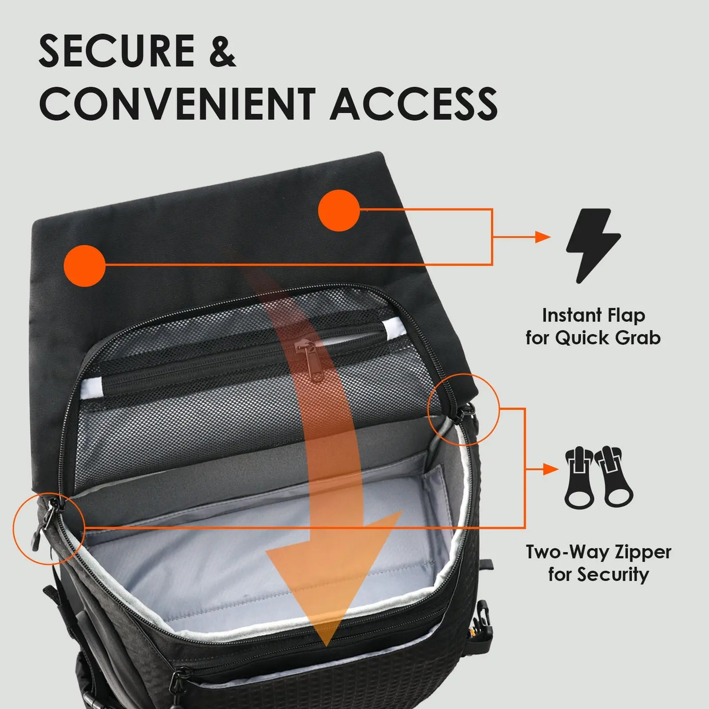 Tarion Thorner Camera Backpack 19L Capacity Bag with Laptop Compartment