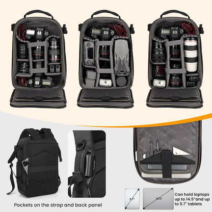 Tarion TR-H Hard Shell Camera Backpack 12L Capacity with Laptop Compartment Mirrorless Accessories