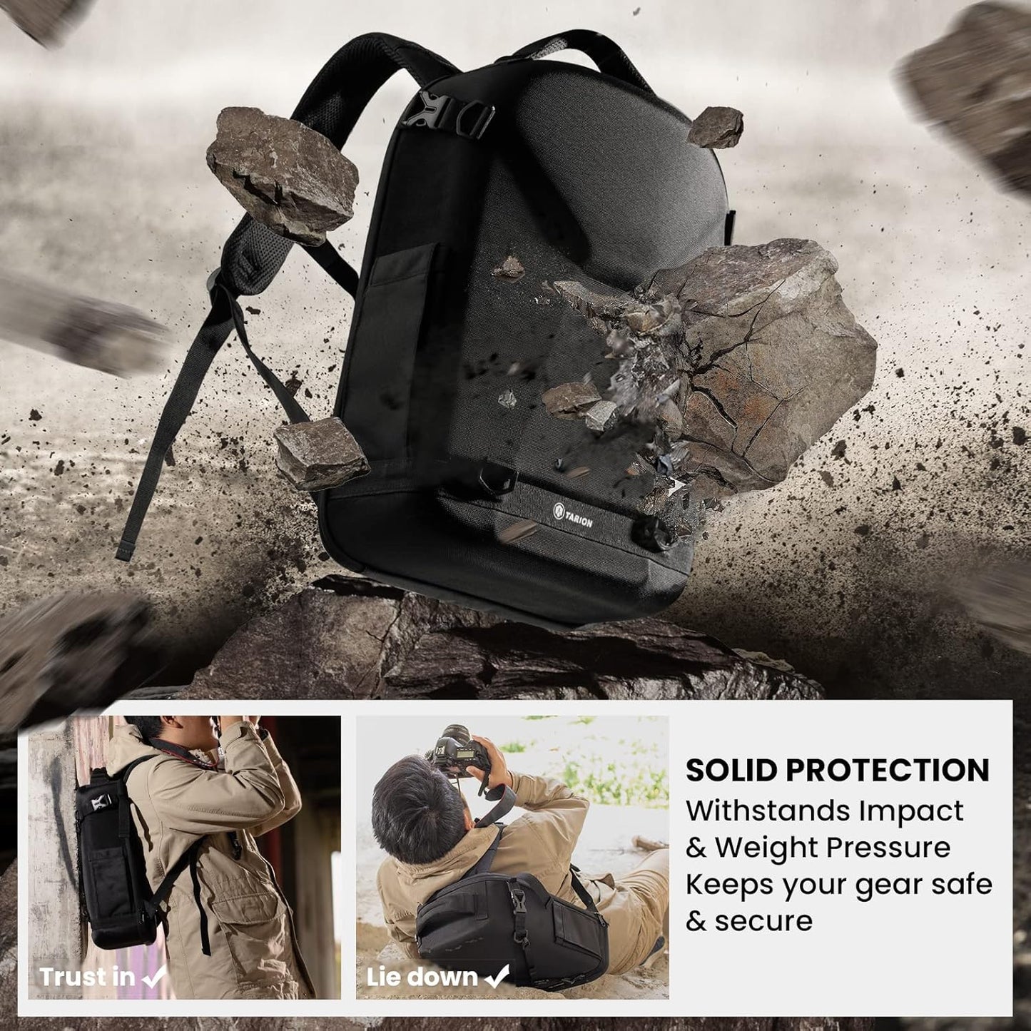 Tarion TR-H Hard Shell Camera Backpack 12L Capacity with Laptop Compartment Mirrorless Accessories