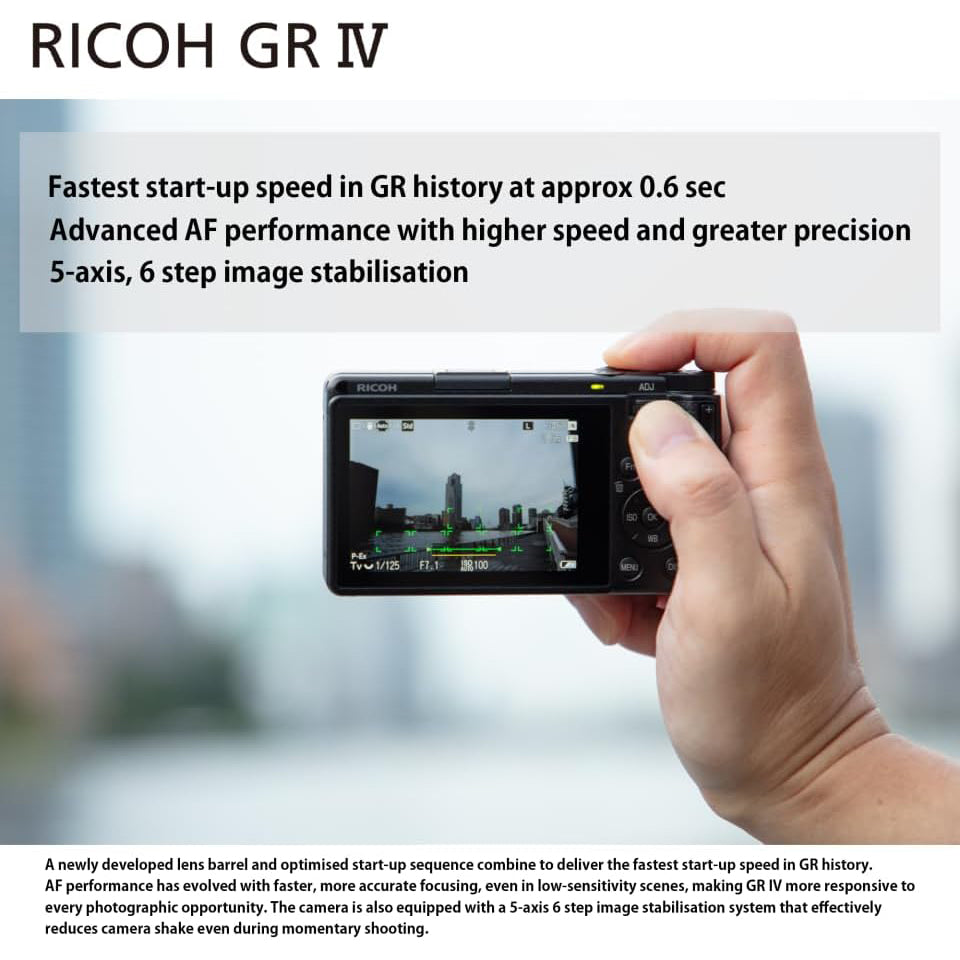 Ricoh GR IV Digital Camera 25.7MP APS-C Full HD 1080/60p (GRIV)