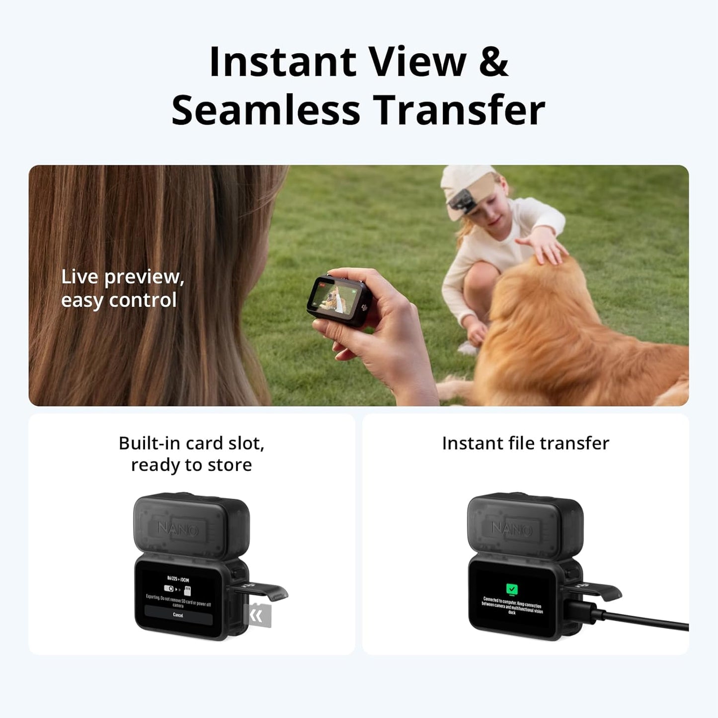 DJI Osmo Nano Action Camera Standard Combo (64GB / 128GB) Ultra Compact 4K60 Video Magnetic