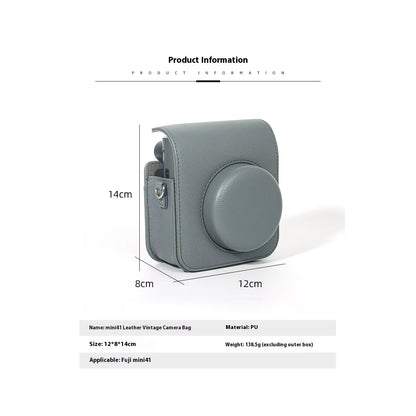 Premium PU Leather Camera Case with Strap for Fujifilm Instax Mini 41 – Protective & Stylish Fit