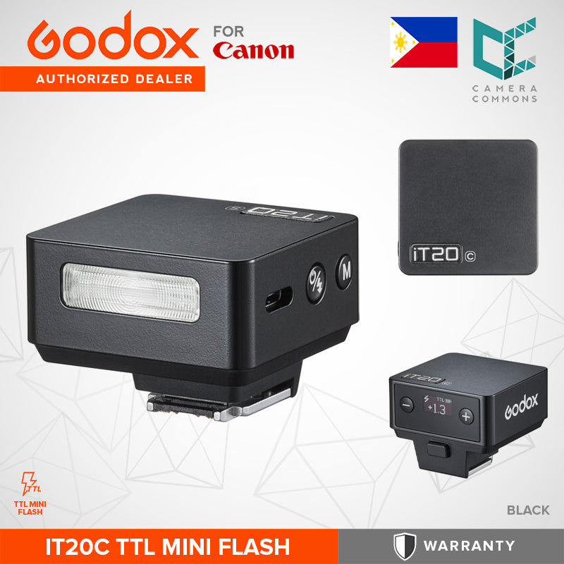 Godox iT20 TTL Mini Flash Built-In USB-C Lightweight Design Compact Shoe-Mounted On-Camera