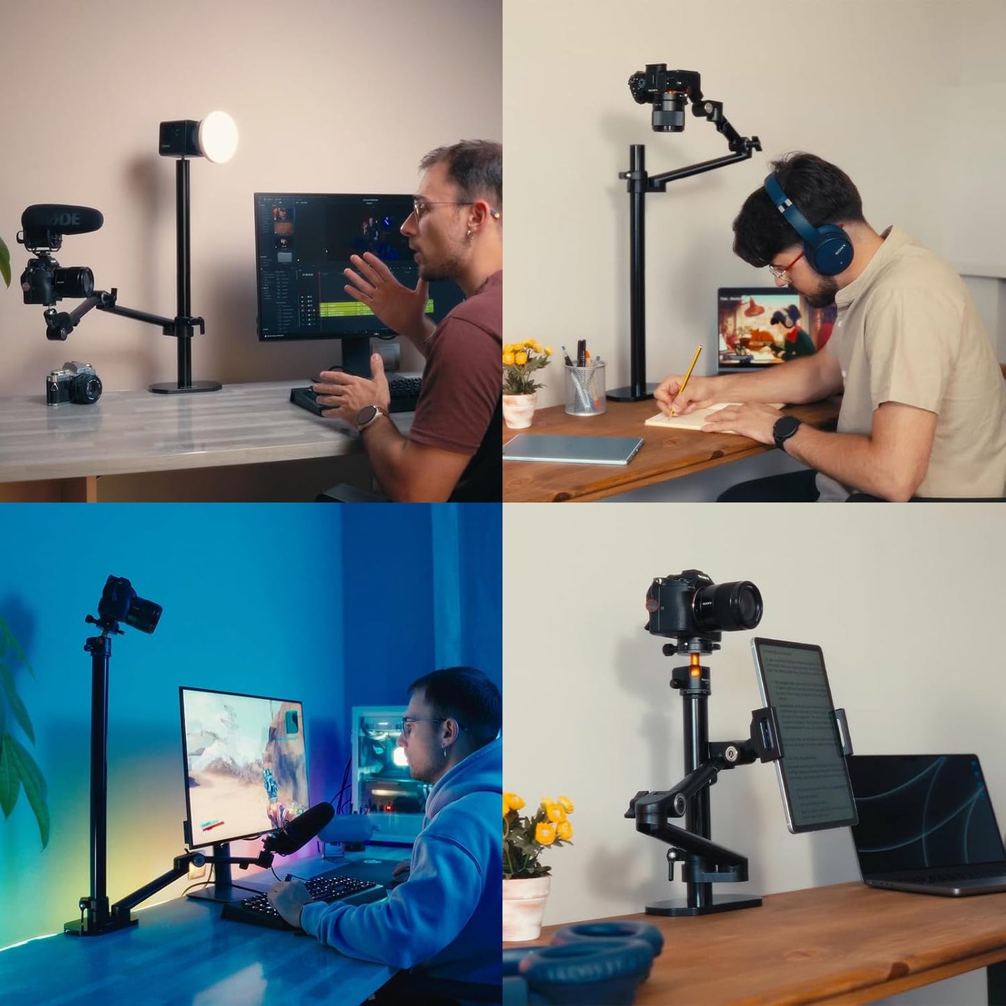 Tarion Titanrig Desktop Lite Z Arm Mount Stand Secure Clamps Aluminum Alloy Clamp and Poles