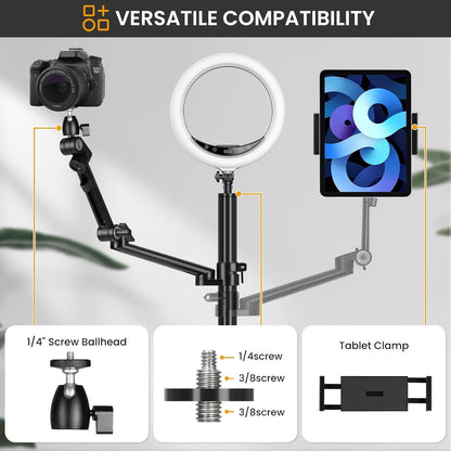 Tarion Titanrig Desktop Lite Z Arm Mount Stand Secure Clamps Aluminum Alloy Clamp and Poles