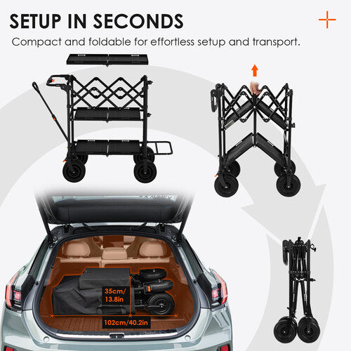Tarion Titanrig Cart Base Camera Accessories Foldable Design Shock Absorbing Exchangeable Wheels