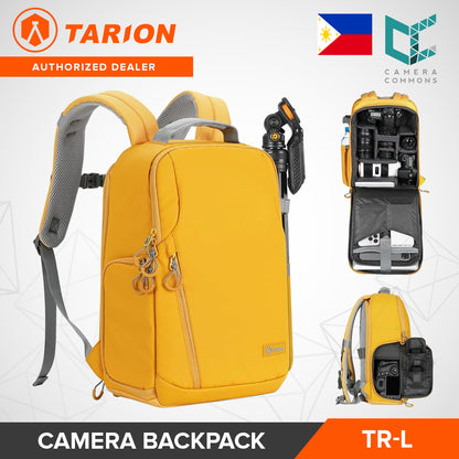 Tarion TR-L Slim Camera Backpack Yellow Compact and Lightweight 12 Compartments and Pockets
