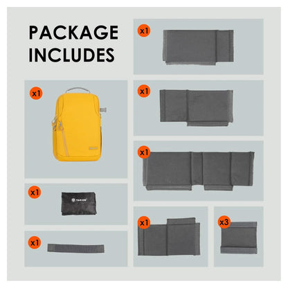 Tarion TR-L Slim Camera Backpack Yellow Compact and Lightweight 12 Compartments and Pockets