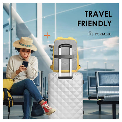 Tarion TR-L Slim Camera Backpack Yellow Compact and Lightweight 12 Compartments and Pockets