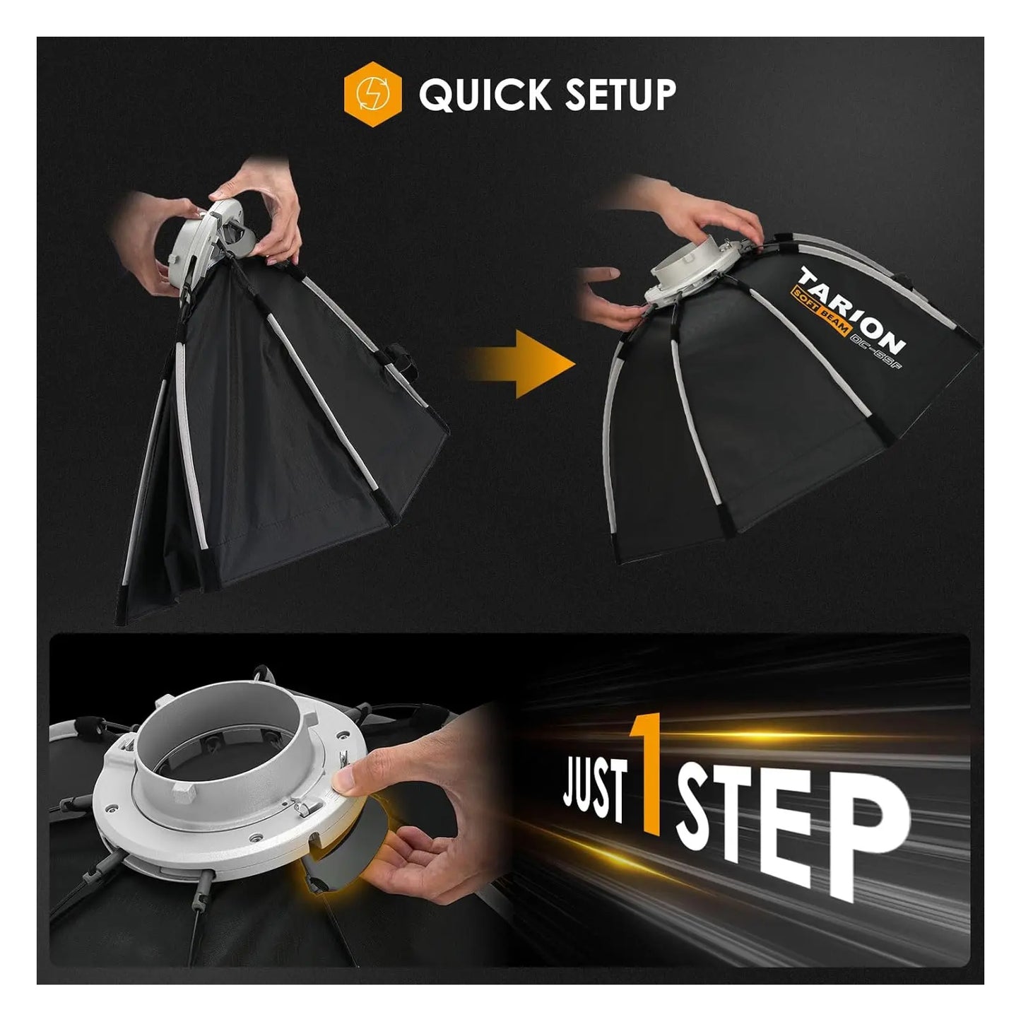 Tarion Softbeam Quick-Fold Octagonal Softbox Studio Flash Units & LED Monolights Bowens S Mount