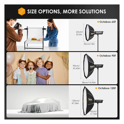 Tarion Softbeam Quick-Fold Octagonal Softbox Studio Flash Units & LED Monolights Bowens S Mount