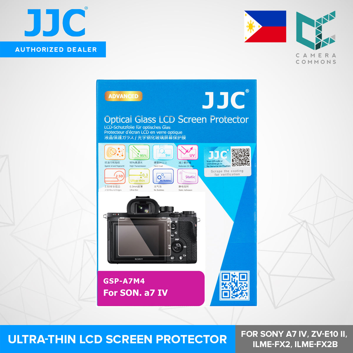JJC Glass Screen Protector Ultra-Thin Optical Glass Material