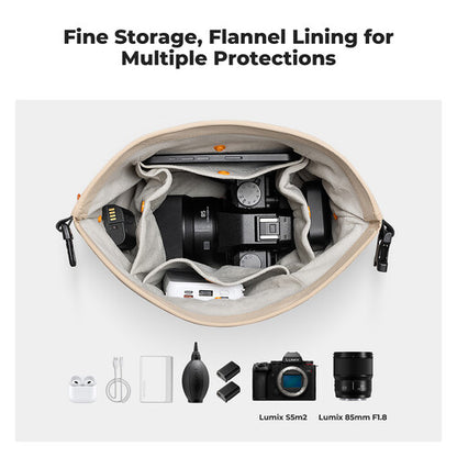 K&F Concept Urban Wander 11 5L Camera Shoulder Sling Bag + Detachable Camera Strap with Magnetic Closure