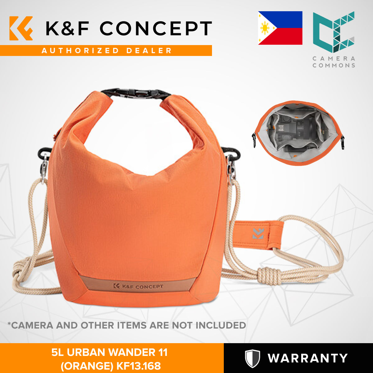 K&F Concept Urban Wander 11 5L Camera Shoulder Sling Bag + Detachable Camera Strap with Magnetic Closure