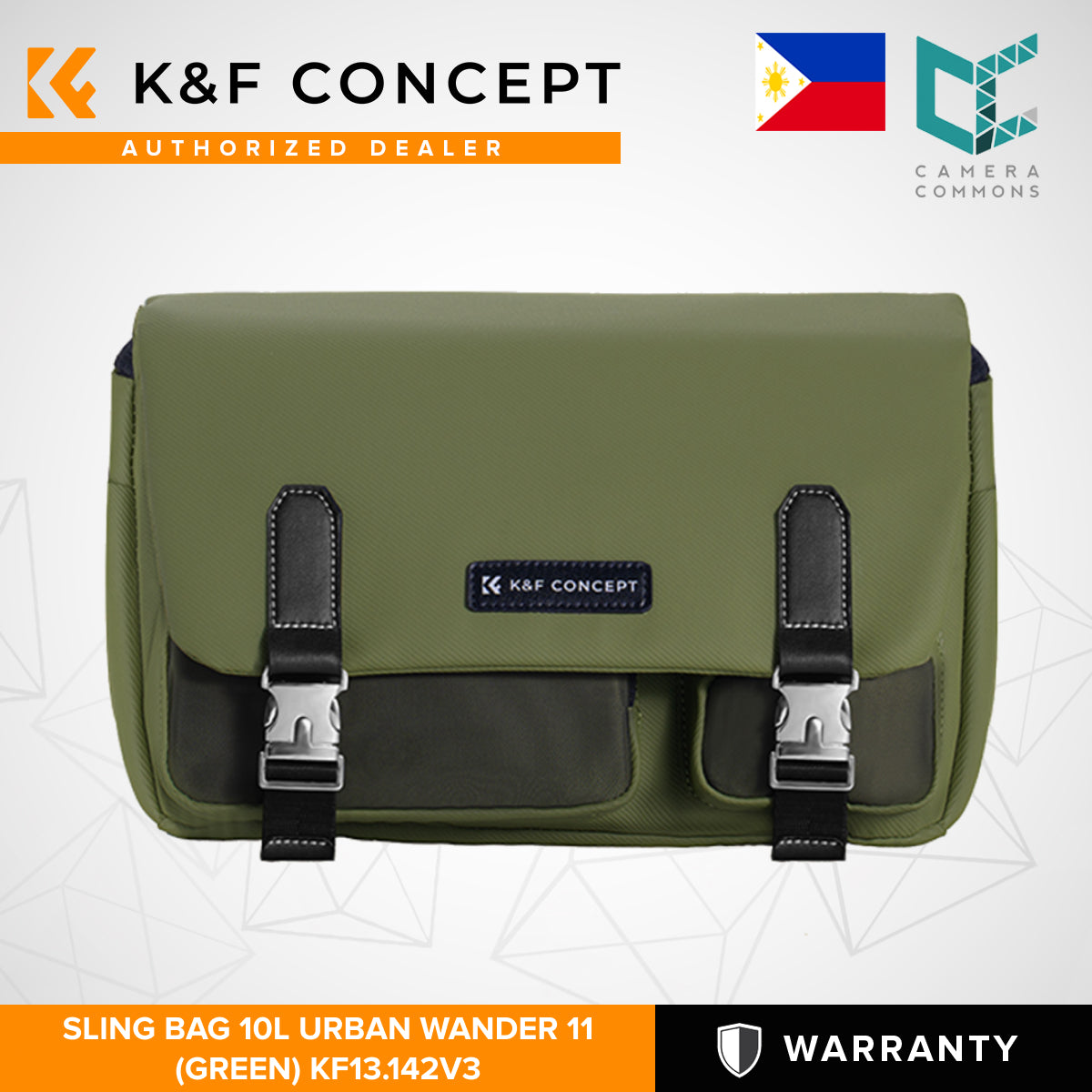 K&F Concept Urban Wander 11 5L Camera Shoulder Sling Bag + Detachable Camera Strap with Magnetic Closure