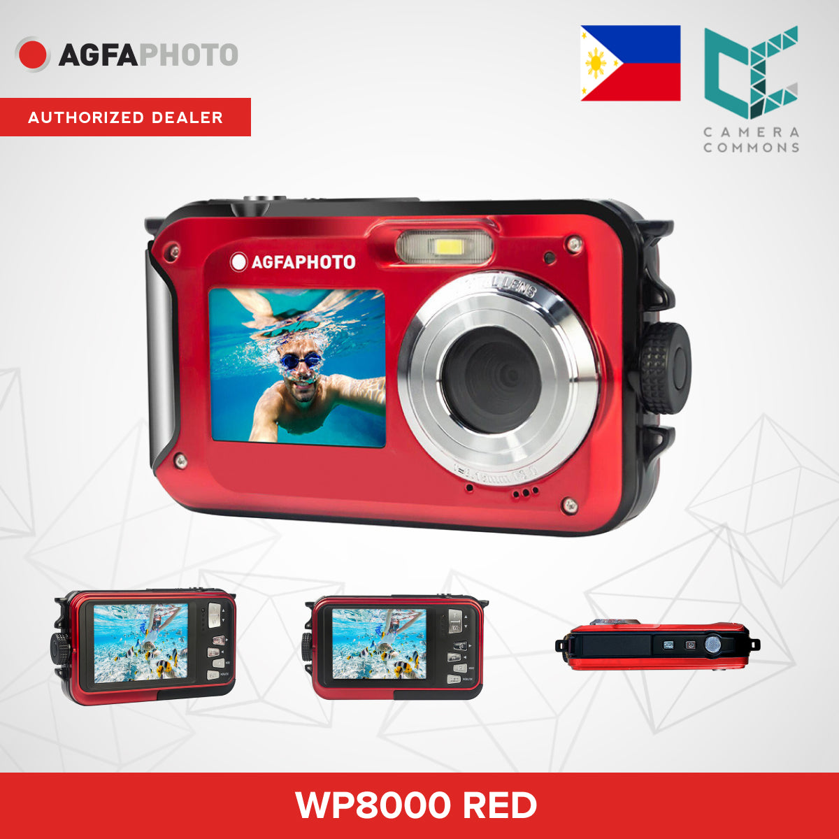AGFAPHOTO Digital Camera AgfaPhoto Realishot WP8000 compact size lithium battery