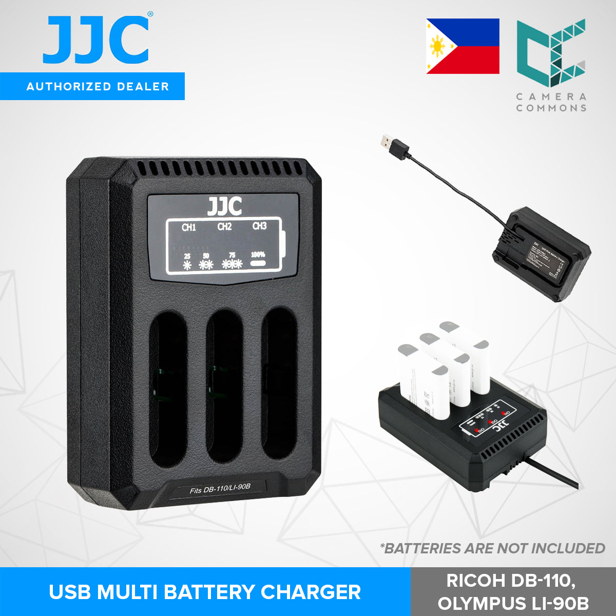 JJC USB Dual Battery Charger Photography and Videography DB110 / DB110UE