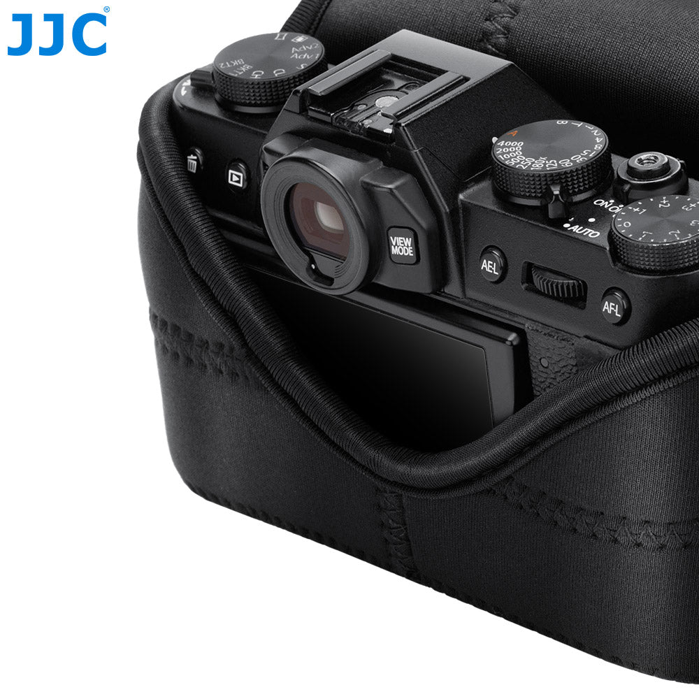 JJC Mirrorless and Compact Camera Pouch protect your camera from dust, bumps, scratches, and light impact.