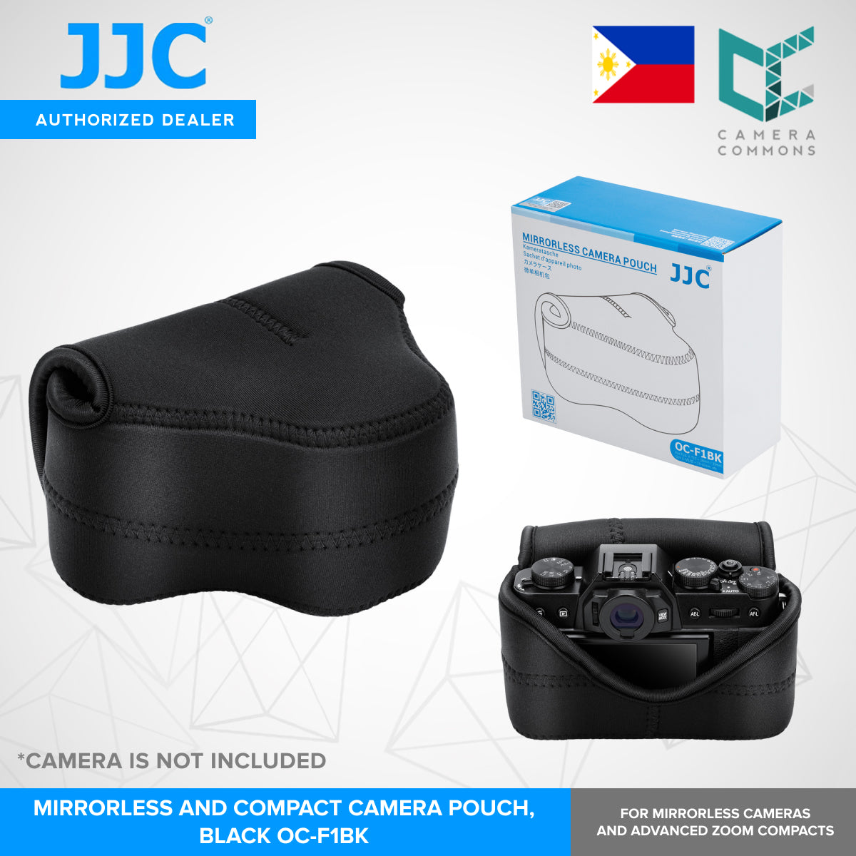 JJC Mirrorless and Compact Camera Pouch protect your camera from dust, bumps, scratches, and light impact.