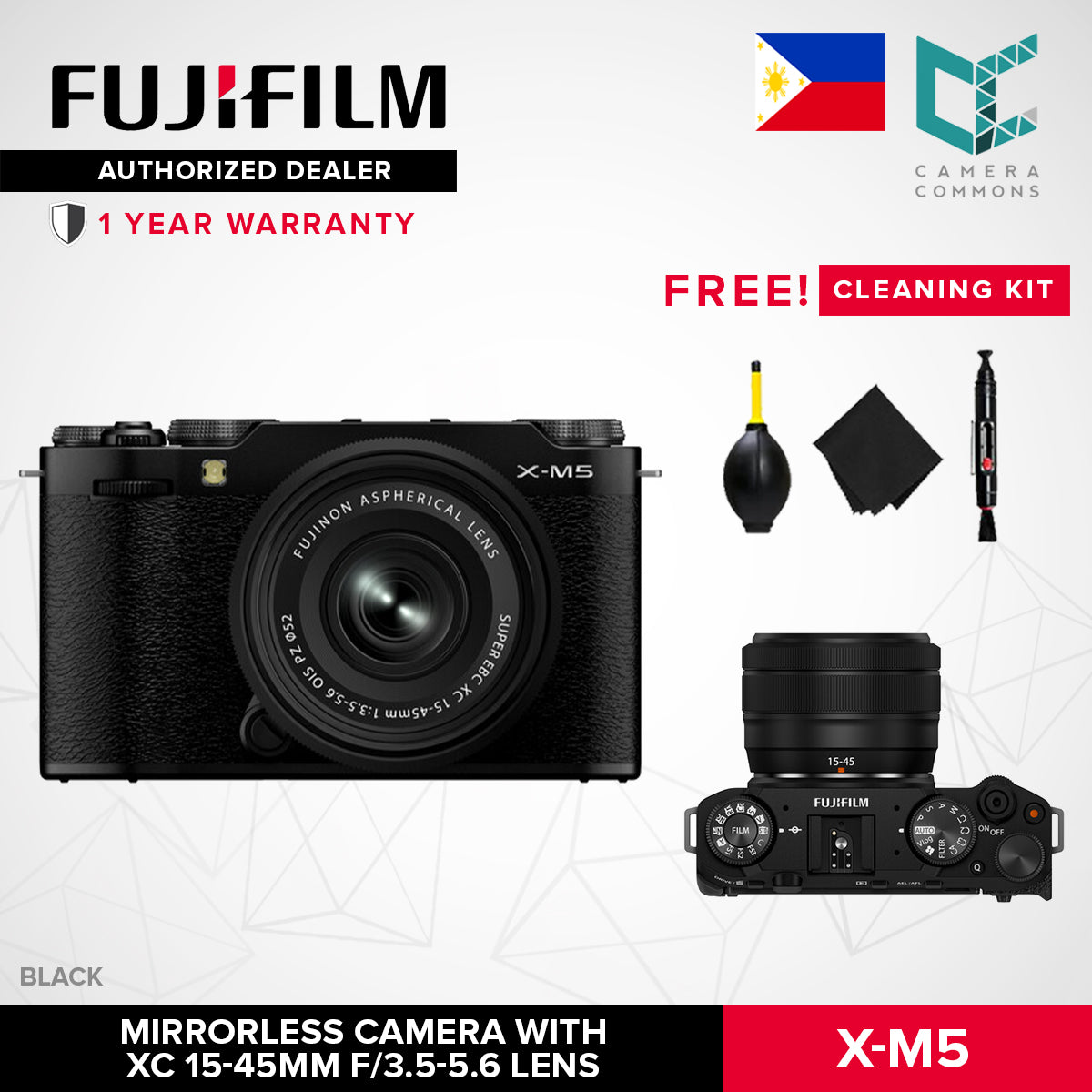 FUJIFILM X-M5 Mirrorless Camera with XC 15-45mm f/3.5-5.6 Lens
