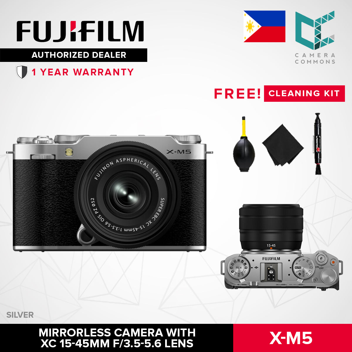 FUJIFILM X-M5 Mirrorless Camera with XC 15-45mm f/3.5-5.6 Lens