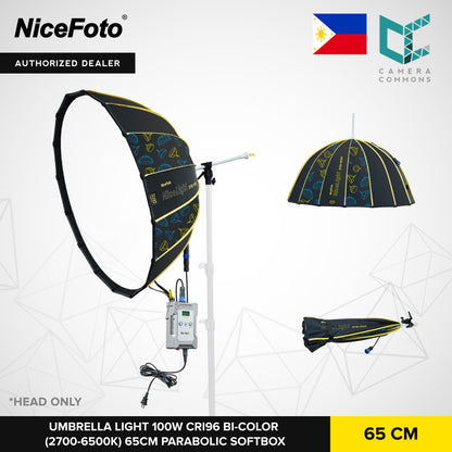 NiceFoto Quick Set-up Parabolic Soft Box with Bowens mount Sturdy curved frame for durability