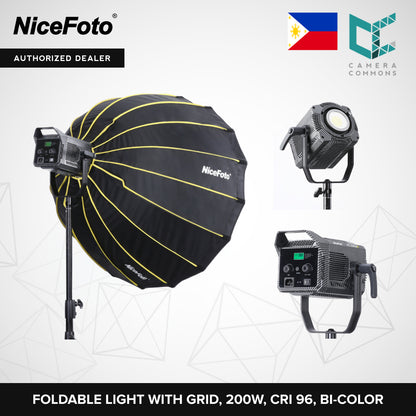 NICEFOTO 200W Bi-color COB LED Video Light Live-streaming Photography Videography