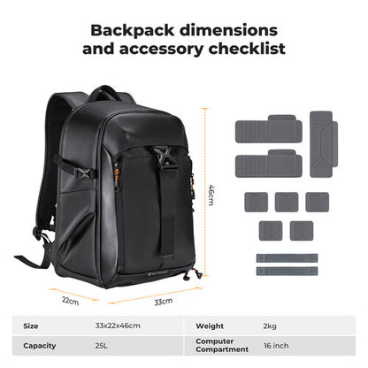 K&F BAG Backpack 25L Nature Wander 11 (Black) KF13.211
