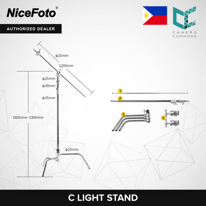 NICEFOTO Professional Heavy Duty C-Stand Stand with Turtle Base CSTAND and ARM