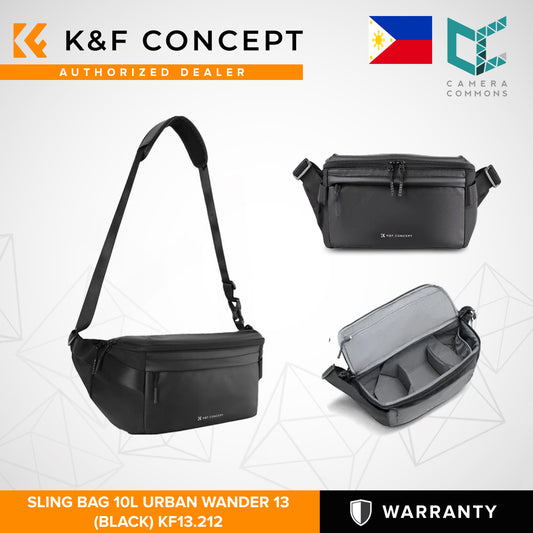 K&F BAG Sling Bag 10L Urban Wander 13 for Camera Accessories (Black) KF13.212