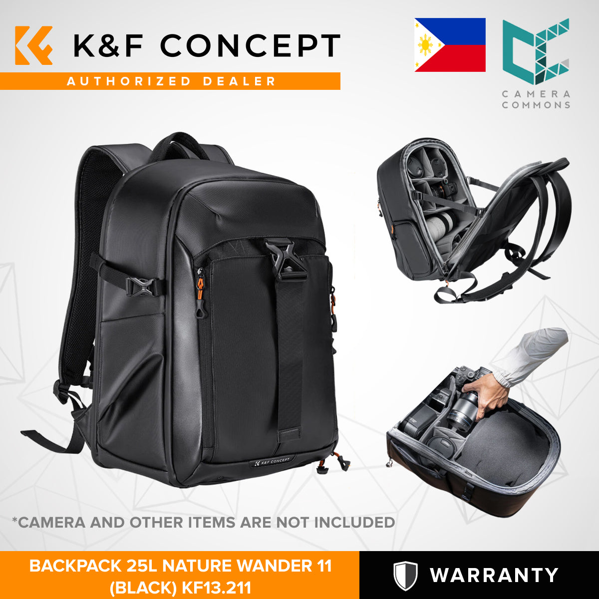 K&F BAG Backpack 25L Nature Wander 11 (Black) KF13.211