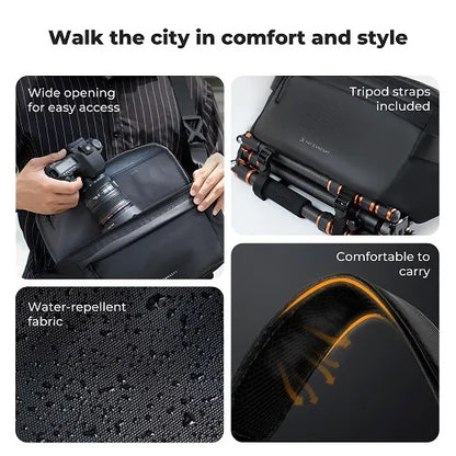 K&F BAG Sling Bag 10L Urban Wander 13 for Camera Accessories (Black) KF13.212