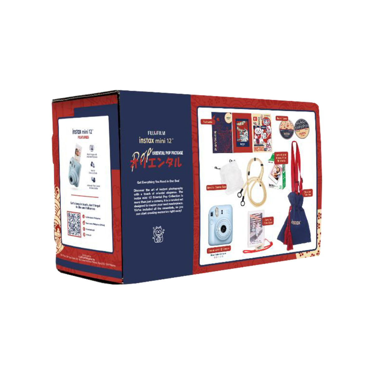 FUJIFILM Instax Mini 12 Instant Camera Oriental Pop Package Set Exclusive Limited Edition Tote Bag