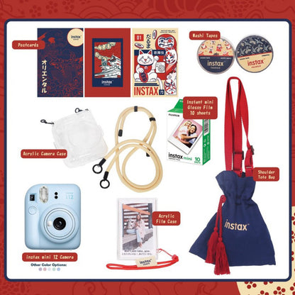 FUJIFILM Instax Mini 12 Instant Camera Oriental Pop Package Set Exclusive Limited Edition Tote Bag