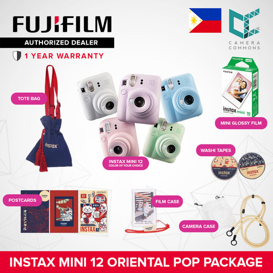 FUJIFILM Instax Mini 12 Instant Camera Oriental Pop Package Set Exclusive Limited Edition Tote Bag