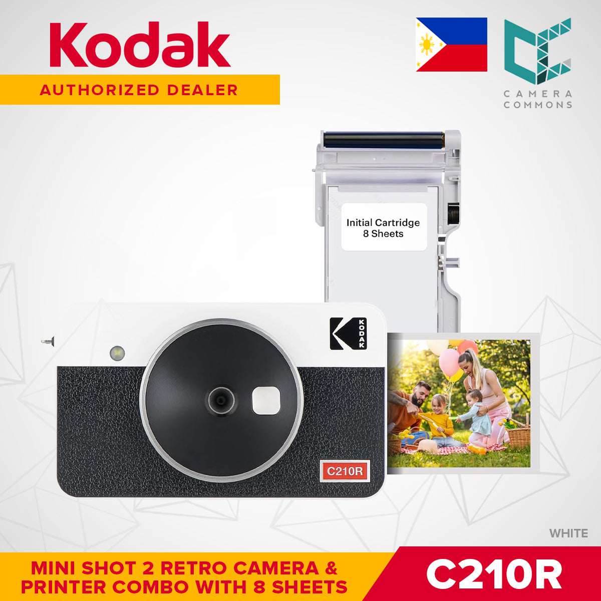Kodak Mini Shot 2 Retro 2.1"x3.4" Camera and Printer Combo LCD Display 4PASS Print C210R