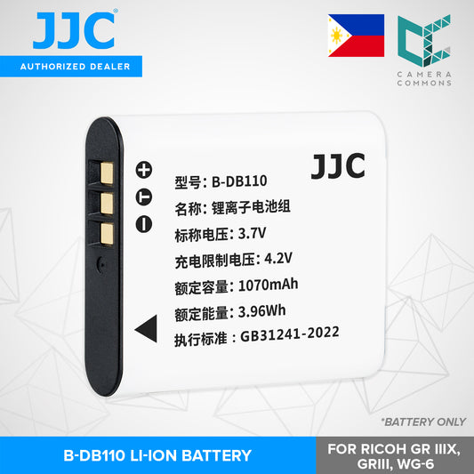 JJC B-DB110 Li-ion Battery 1070mah for Ricoh GR IIIx GRIII WG-6 Cameras Accessories