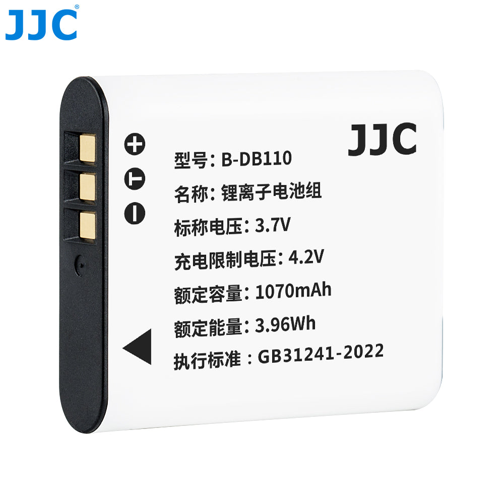 JJC B-DB110 Li-ion Battery 1070mah for Ricoh GR IIIx GRIII WG-6 Cameras Accessories