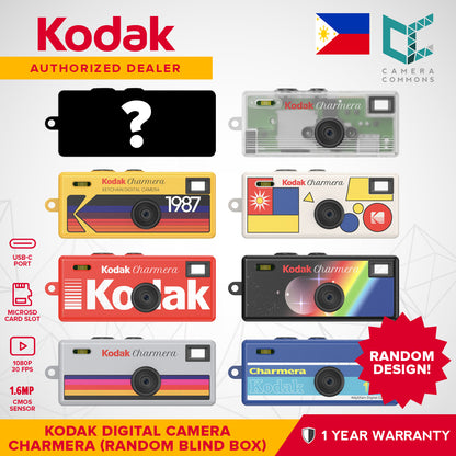 Kodak Charmera Mini Digital Camera (RANDOM Design Blind Box) 1.6MP 1080p 30fps Key Chain Retro