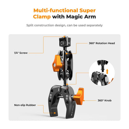 K&F Concept Multi-Functional Super Clamp with Ballhead Magic Arm Tripod Mount Accessories MS13