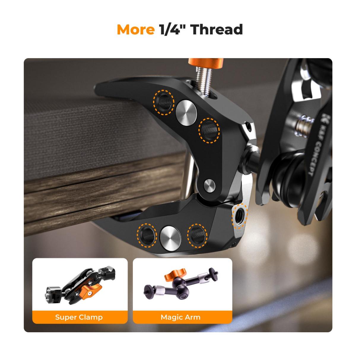 K&F Concept Multi-Functional Super Clamp with Ballhead Magic Arm Tripod Mount Accessories MS13