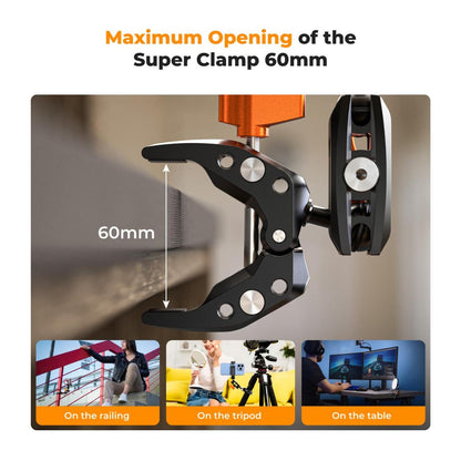 K&F Concept Multi-Functional Super Clamp with Ballhead Magic Arm Tripod Mount Accessories MS13